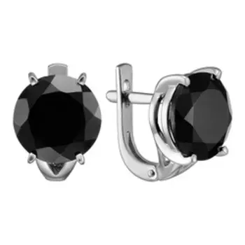 Серебряные серьги с черной шпинелью