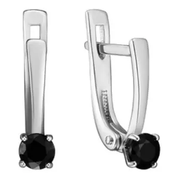 Серебряные серьги с черной шпинелью