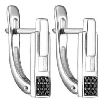 Серебряные серьги с черной шпинелью