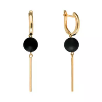 Серебряные серьги с черными агатами