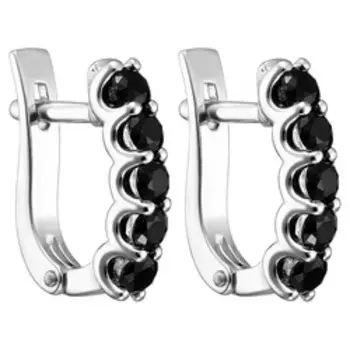 Серебряные серьги с черными турмалинами