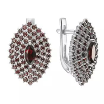 Серебряные серьги с чешскими гранатами