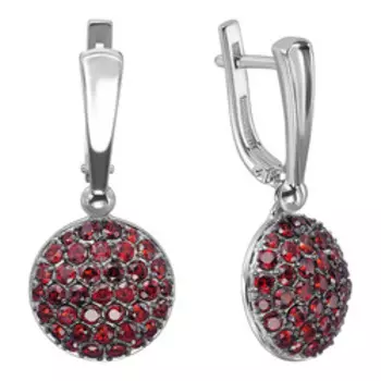 Серебряные серьги с чешскими гранатами