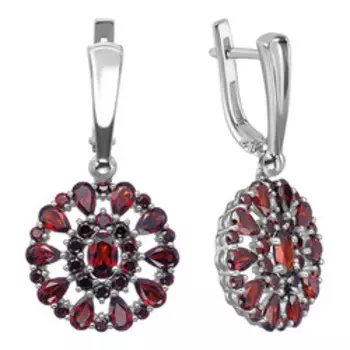 Серебряные серьги с чешскими гранатами