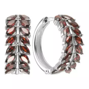 Серебряные серьги с чешскими гранатами