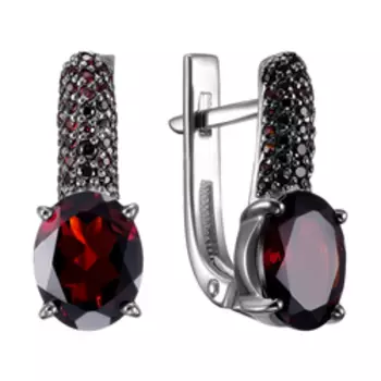 Серебряные серьги с чешскими гранатами