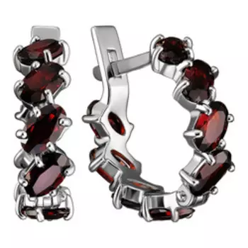 Серебряные серьги с чешскими гранатами