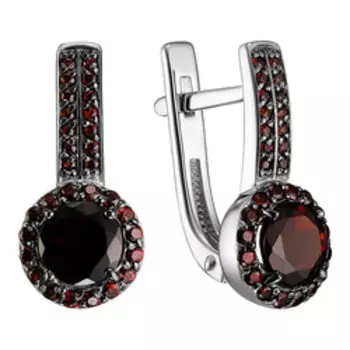 Серебряные серьги с чешскими гранатами