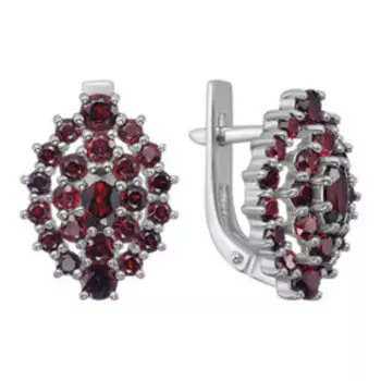 Серебряные серьги с чешскими гранатами