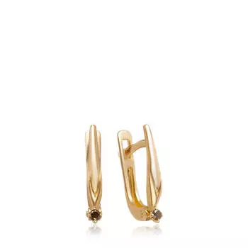 Серебряные серьги с чёрными бриллиантами