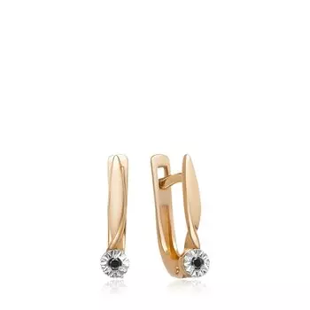 Серебряные серьги с чёрными бриллиантами