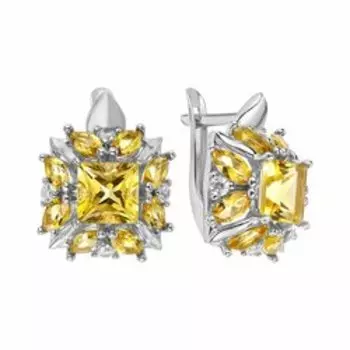 Серебряные серьги с цитринами