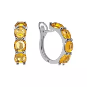 Серебряные серьги с цитринами