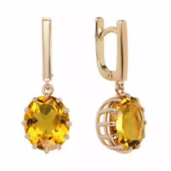 Серебряные серьги с цитринами