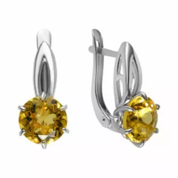 Серебряные серьги с цитринами