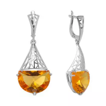 Серебряные серьги с цитринами