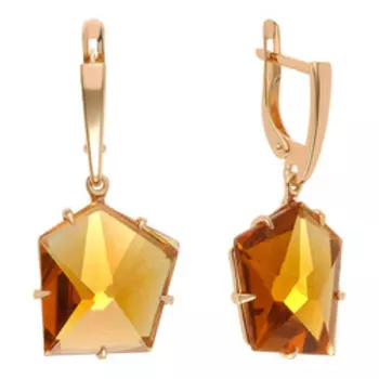 Серебряные серьги с цитринами