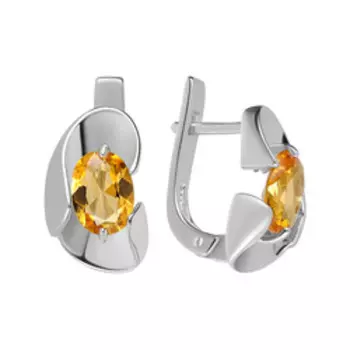 Серебряные серьги с цитринами