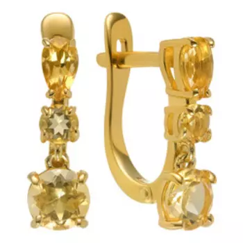 Серебряные серьги с цитринами