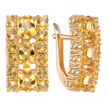 Серебряные серьги с цитринами