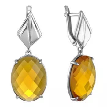 Серебряные серьги с цитринами