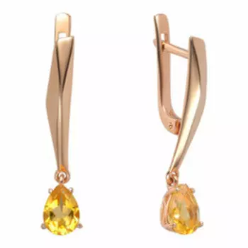 Серебряные серьги с цитринами