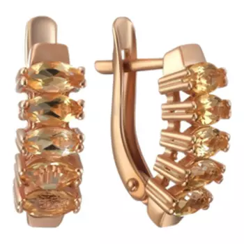 Серебряные серьги с цитринами