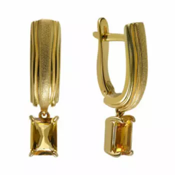 Серебряные серьги с цитринами