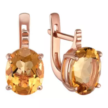 Серебряные серьги с цитринами