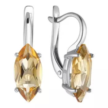 Серебряные серьги с цитринами