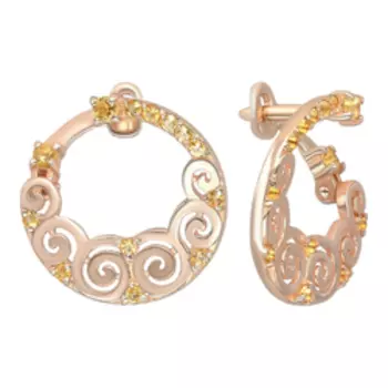 Серебряные серьги с цитринами