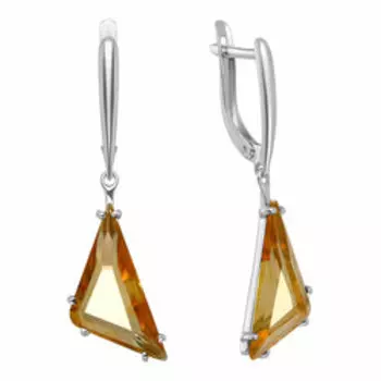 Серебряные серьги с цитринами