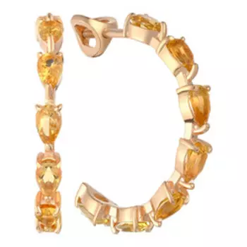 Серебряные серьги с цитринами