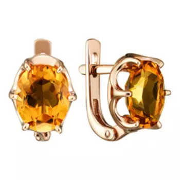 Серебряные серьги с цитринами