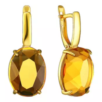 Серебряные серьги с цитринами