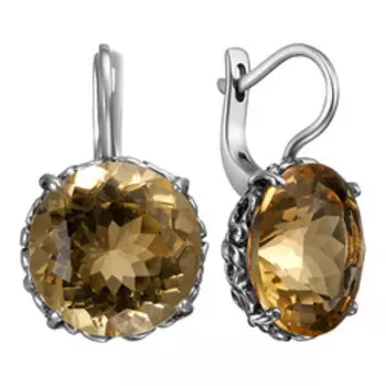 Серебряные серьги с цитринами