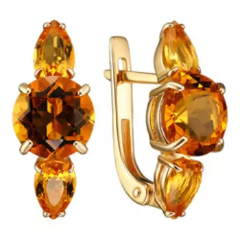 Серебряные серьги с цитринами