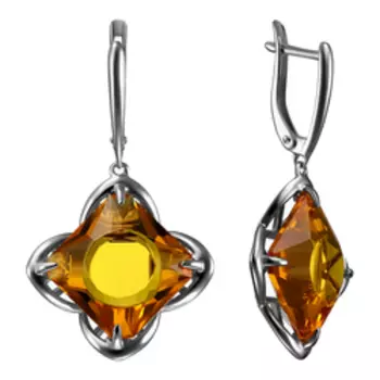 Серебряные серьги с цитринами