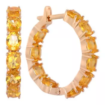 Серебряные серьги с цитринами