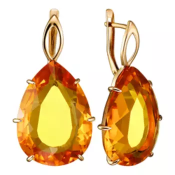 Серебряные серьги с цитринами