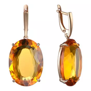 Серебряные серьги с цитринами