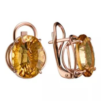 Серебряные серьги с цитринами