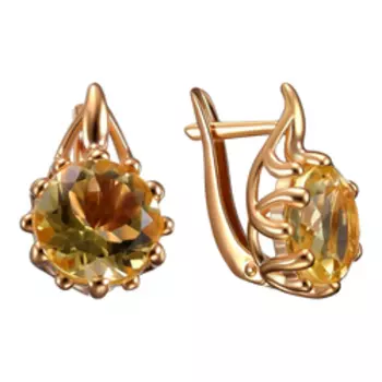 Серебряные серьги с цитринами