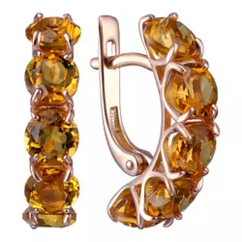 Серебряные серьги с цитринами