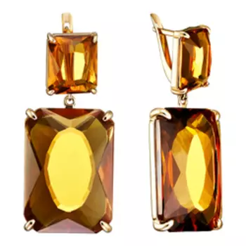 Серебряные серьги с цитринами