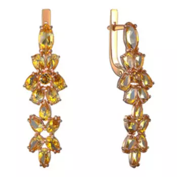 Серебряные серьги с цитринами