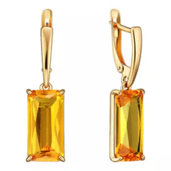 Серебряные серьги с цитринами