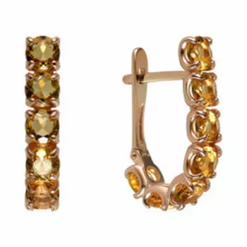 Серебряные серьги с цитринами