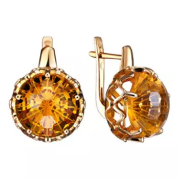 Серебряные серьги с цитринами