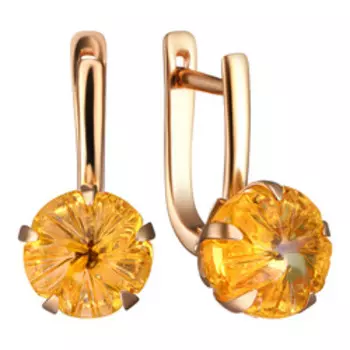 Серебряные серьги с цитринами